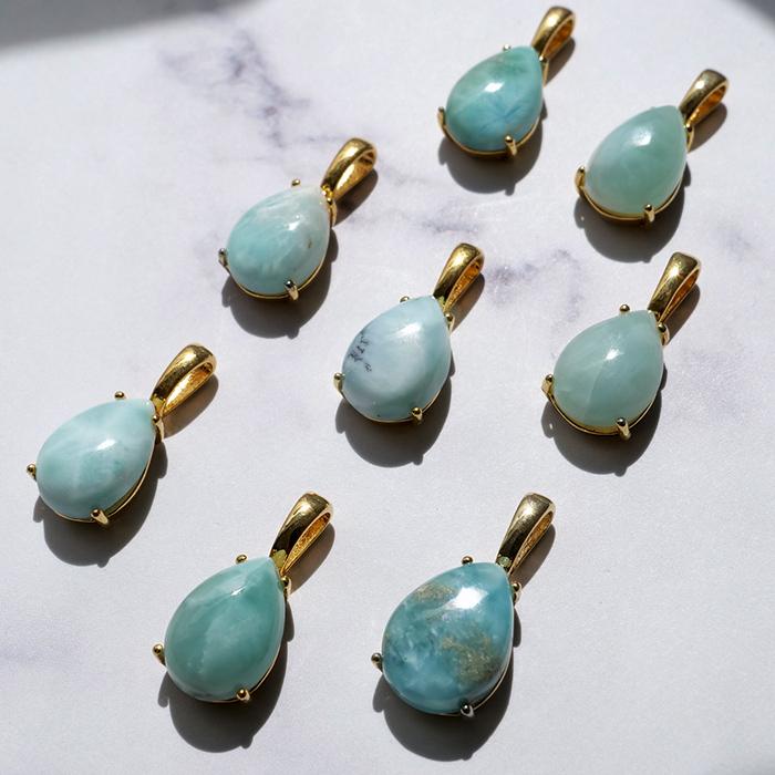 ラリマー ペンダントトップ ステンレス SUS304 金属アレルギー対応