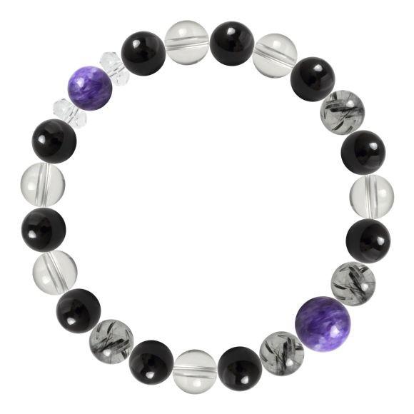 パワーストーン ブレスレット チャロアイト・モリオン 健康 癒し 魔