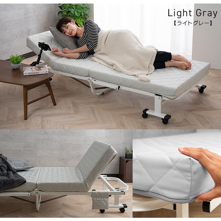 ベッド 折りたたみベッド シングル 完成品 折り畳みリクライニング