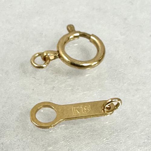 18金 ネックレス 金具セット 引き輪 板ダルマ 丸カン Cカン 接続金具