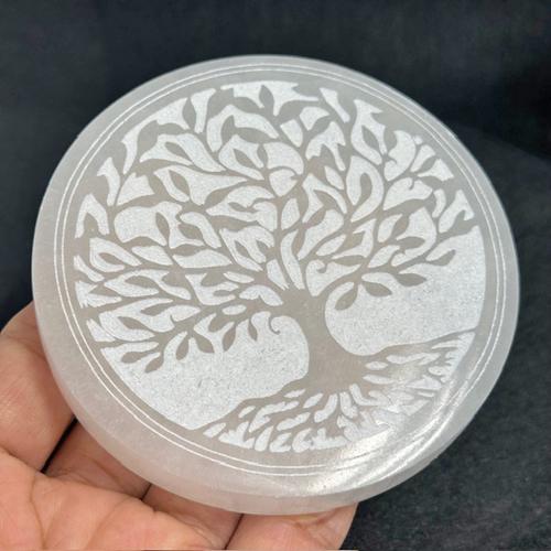 セレナイト 円盤 プレート エナジープレート 生命の樹 ツリーオブ