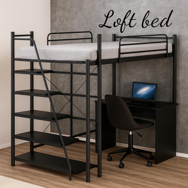 2/22限定 ポイント10倍】ロフトベッド 階段付き ハイタイプ シングル