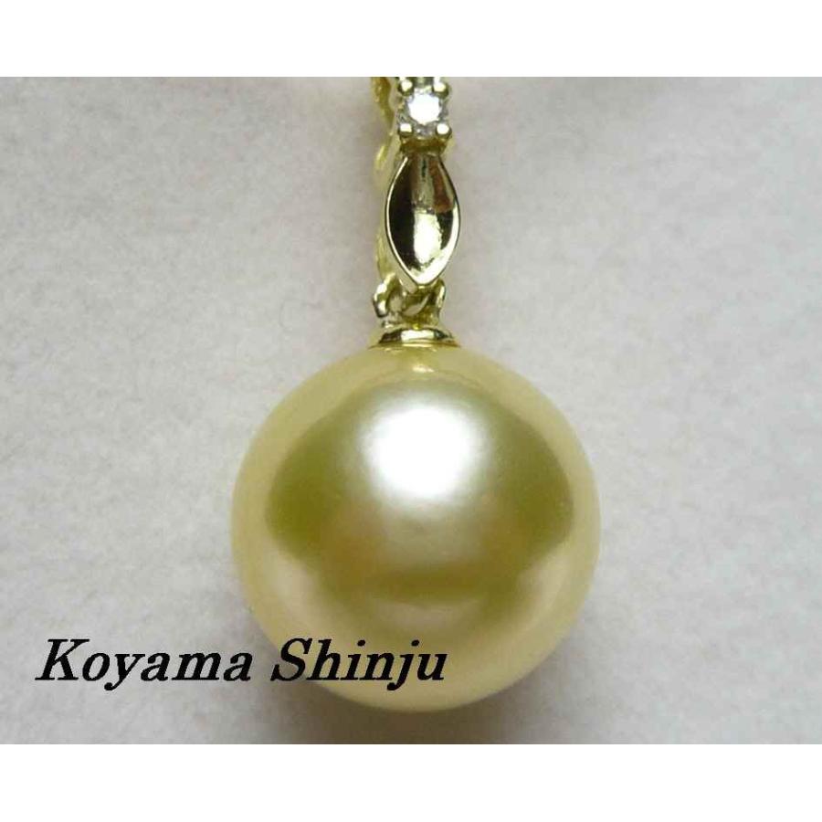 pt23絶品カラー！天然シャンパンゴールド白蝶真珠ダイヤ0．01Ct