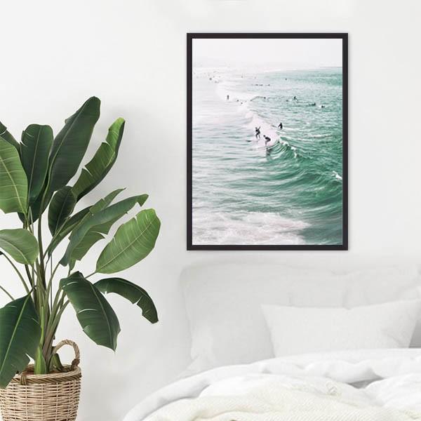 3枚セット 33×43cm アートパネル 枠付きフレーム絵画 サーフィン