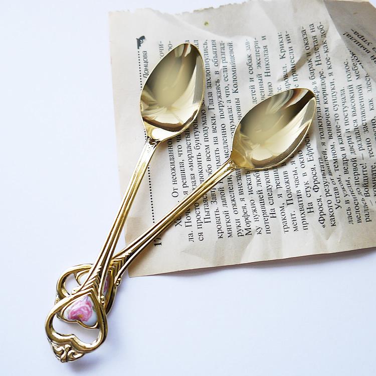 カトラリー2本セット スプーン フォーク ケーキ キューピッド ローズ