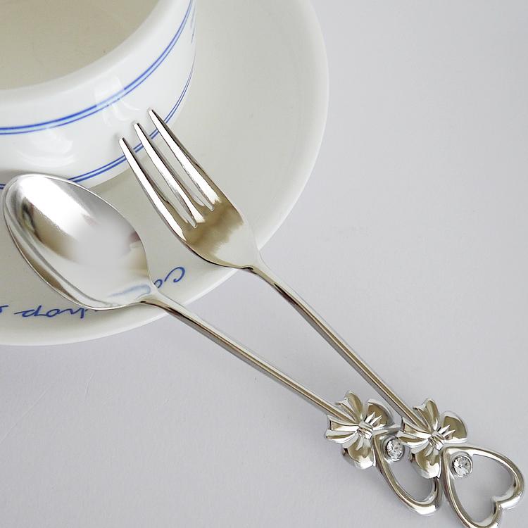 カトラリー各2本セット スプーンフォーク リボンハート シルバー