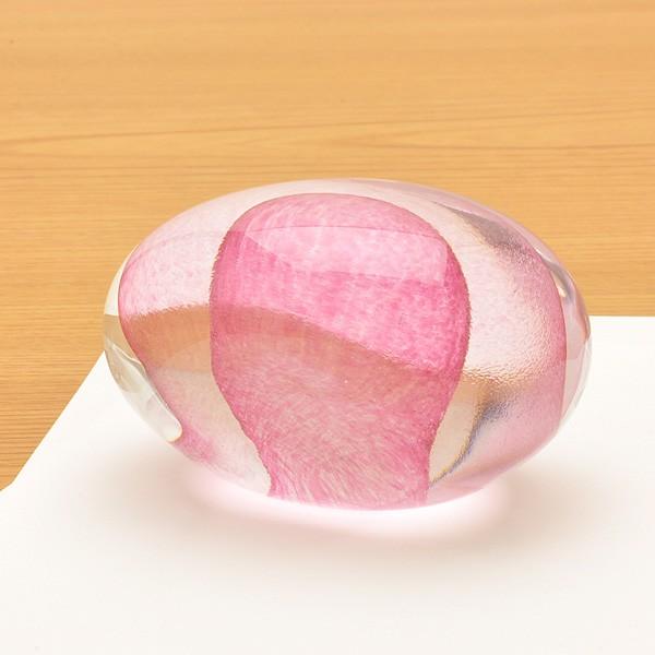 ペーパーウェイト Pent ペント by 色工房 まりも 俵毬 桃 ガラス 硝子