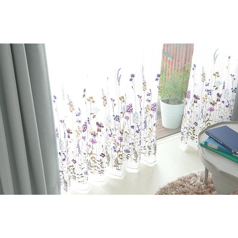 スミノエ レースカーテン オーダー ミラー 洗濯可能 ホワイト グリーン