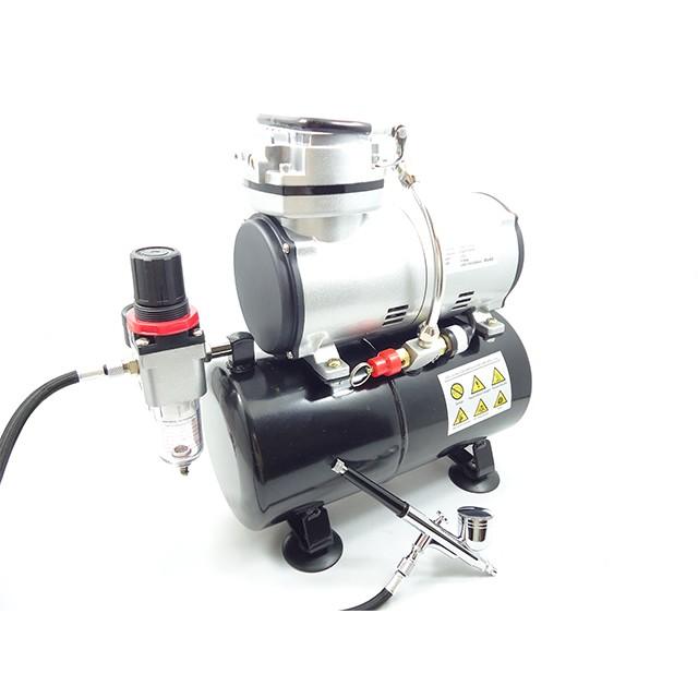 エアブラシ用オイルレス式ミニエアーコンプレッサーキット 3L ダブル