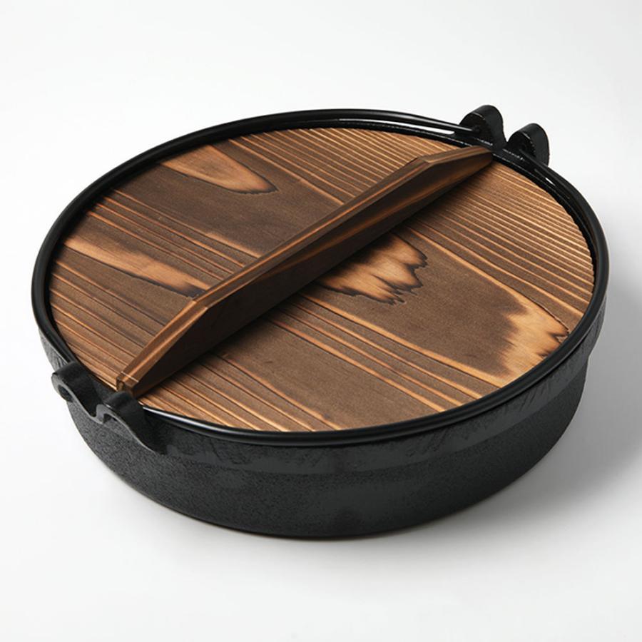 南部鉄 すきやき鍋 木蓋付き いろどり すき鍋 26cm IH対応 南部鉄器