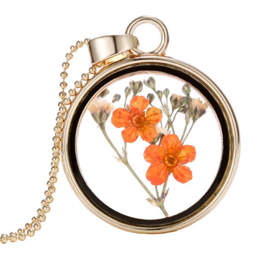 ネックレス ペンダント ドライフラワー 花 植物 ボタニカル カスミソウ