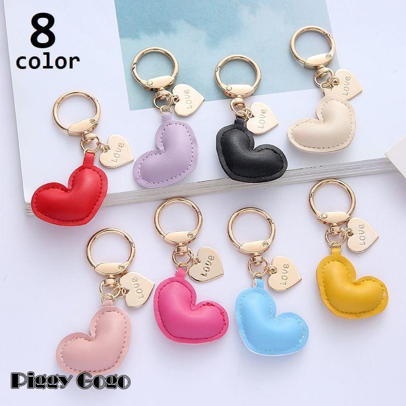 キーホルダー キーリング レディース 女性用 ハート型 レザー調