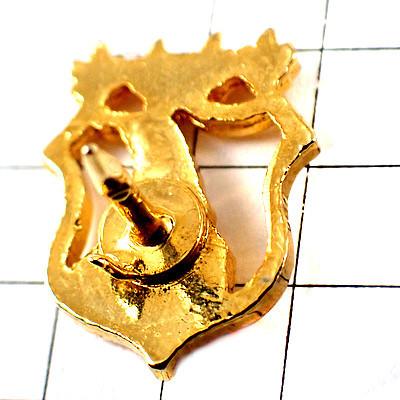 ピンバッジ・ヤギ山羊ゴールド金色4つの百合の紋章◇フランス限定