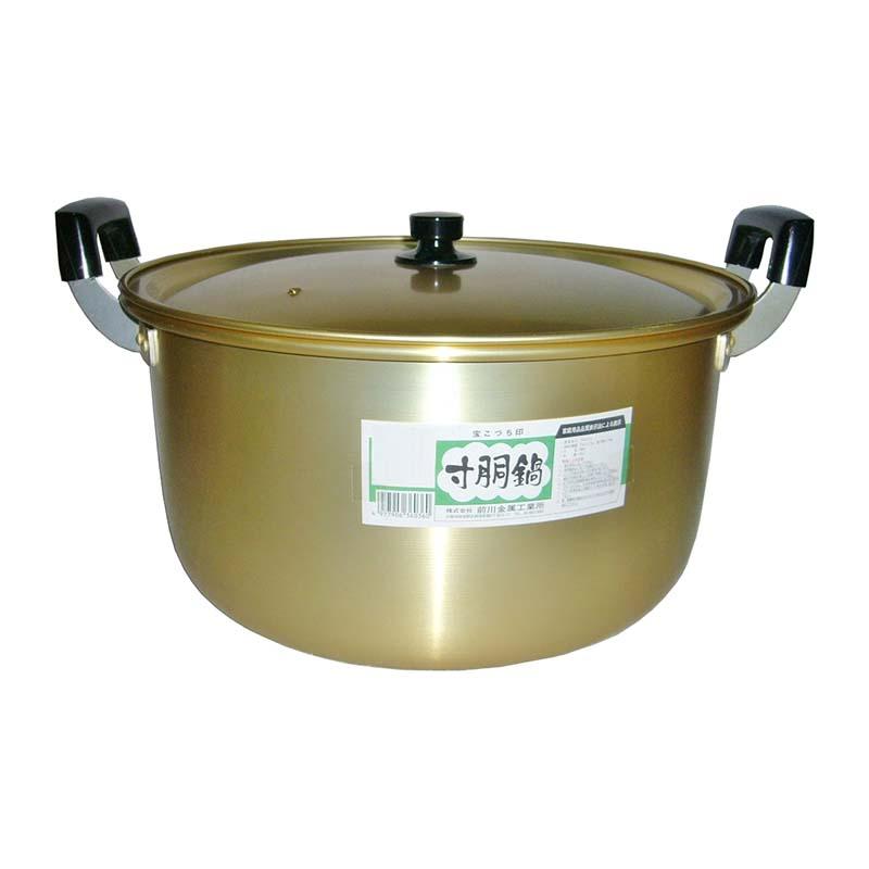 本蓚酸 アルマイト 寸胴鍋 42cm 前川金属 宝こづち印 両手鍋 アルミ鍋