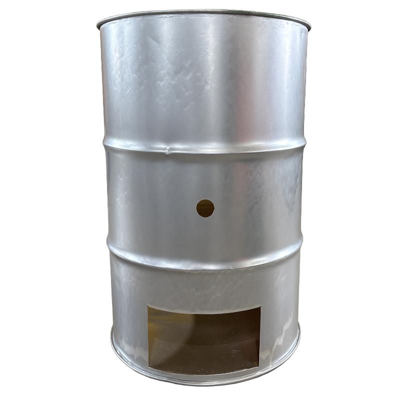 ドラム缶焼却炉オープンドラム 下小窓蝶番蓋付 200L カラー選択 家庭用