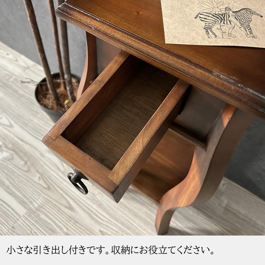 サイドテーブル テーブル 花台 完成品 マホガニー 無垢 木製 スリム