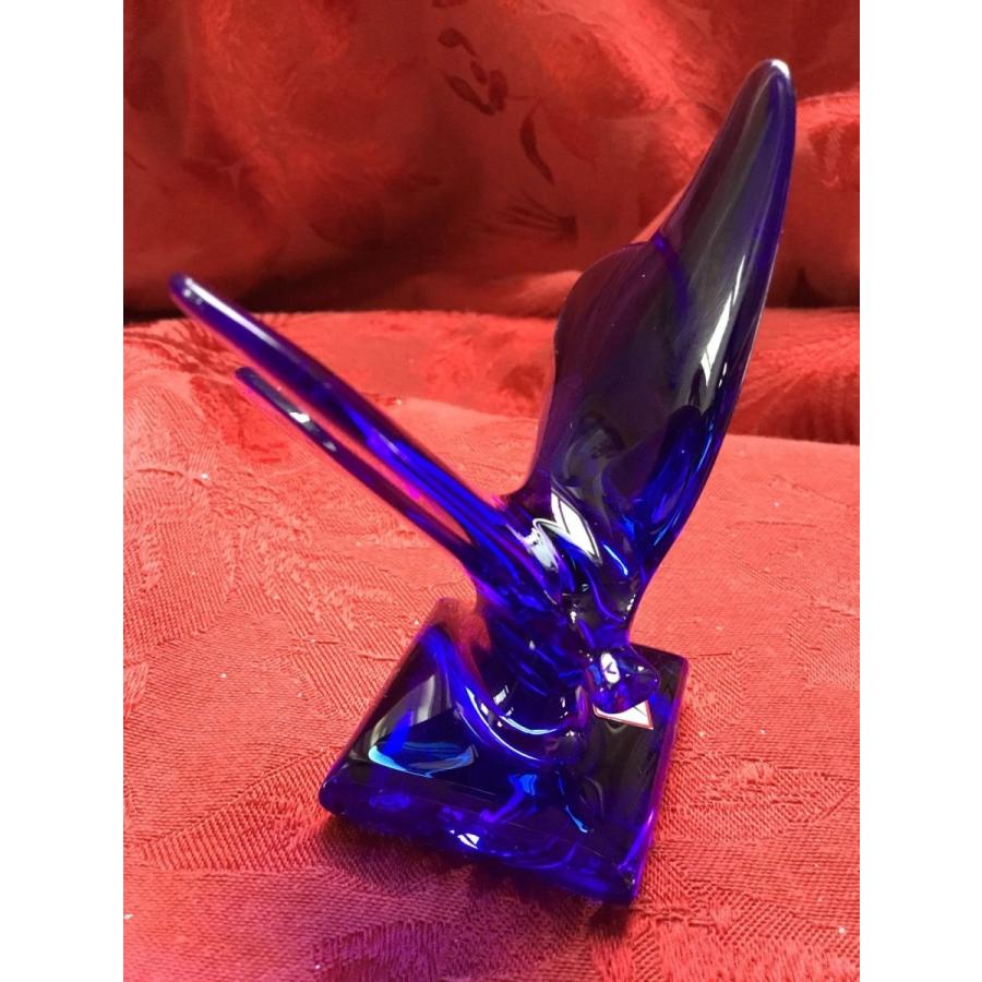 バカラ（Baccarat） 蝶 コバルトブルーのクリスタル フィギュリン
