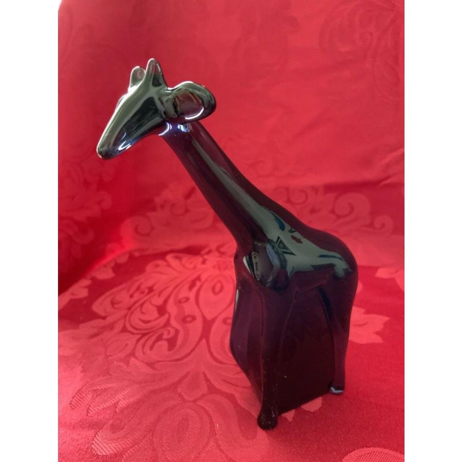 バカラ（Baccarat） 『キリン ブルー クリスタル 置物フィギュリン