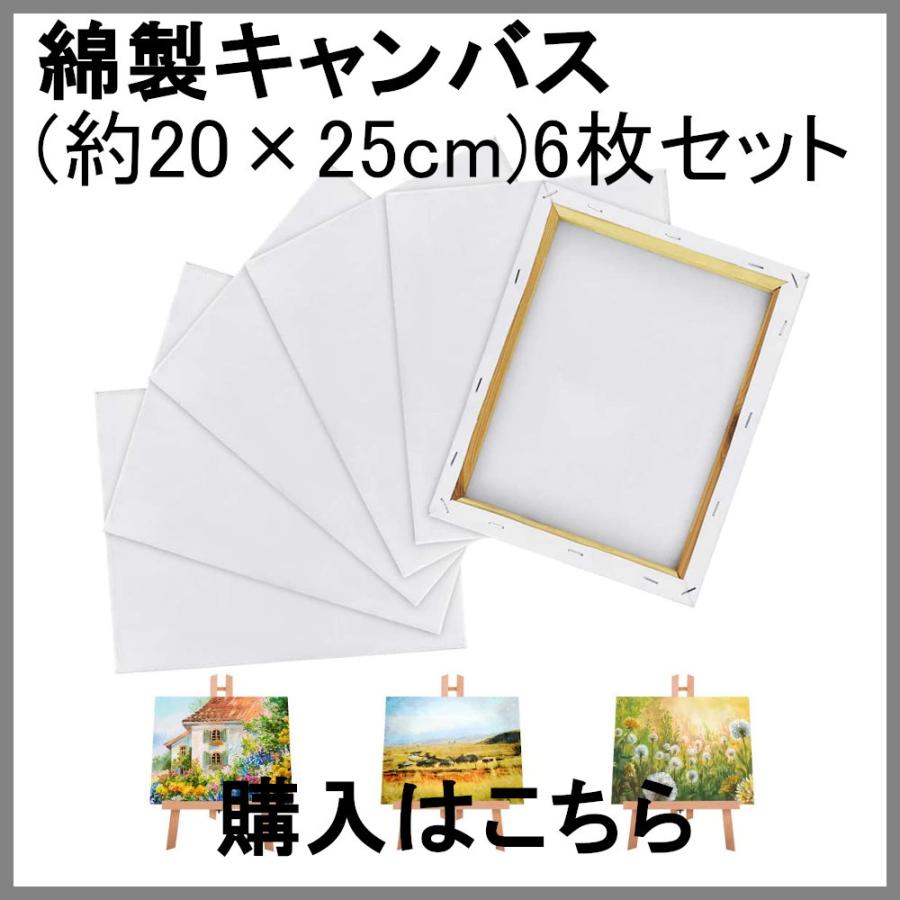 キャンバス 20*25cm 6枚/セット キャンバスボード 綿 中目 木製