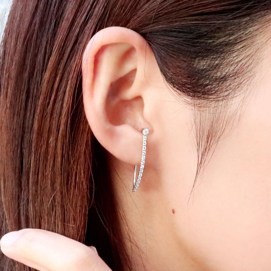 イヤーカフ 耳たぶ k18 ゴールド ライン K18 イヤカフ ダイヤモンド