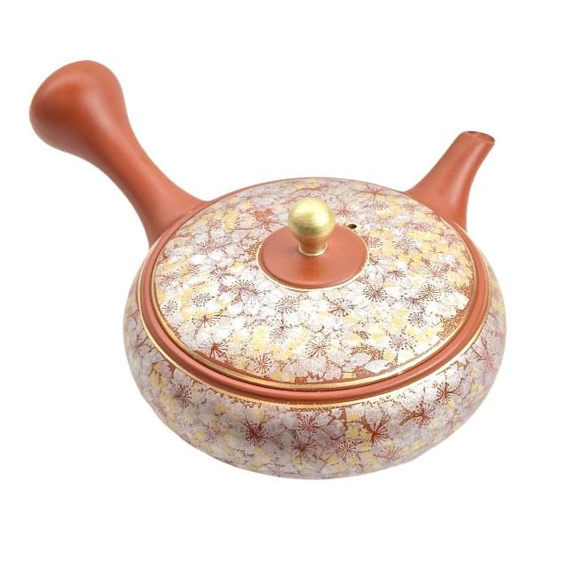 常滑焼x九谷焼のコラボ急須【セラメッシュ】石龍 朱泥/黒窯変 金つまみ