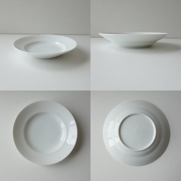 高級白磁 16cm リム 深皿 プレート 白 電子レンジ対応 食洗機対応 美濃