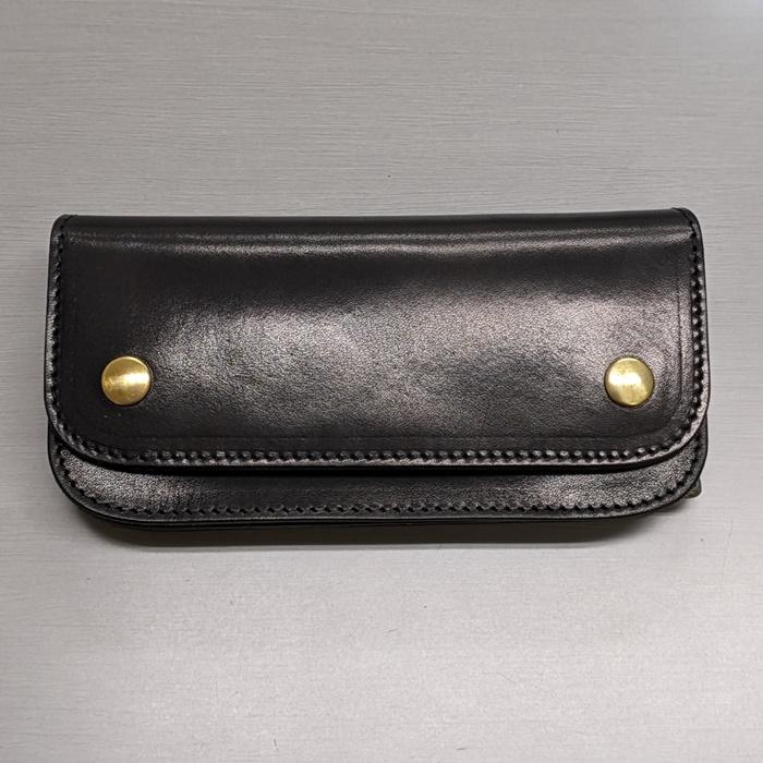 トラッカー ロングウォレット ブラック ○ バイカーズウォレット 本革