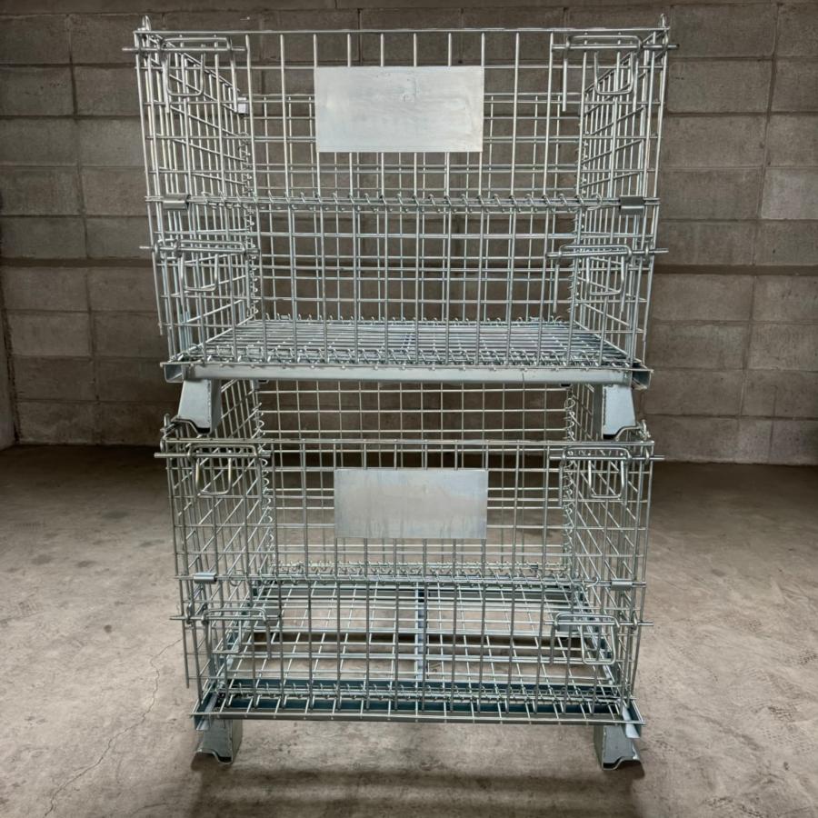 中古 メッシュパレット 800×600×500 網カゴ 網パレット 鉄
