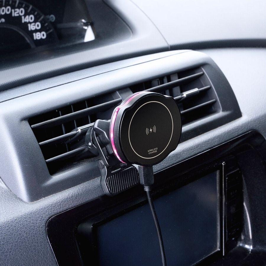 槌屋ヤック ワイヤレスチャージ マグホルダー エアコン取付け PF418