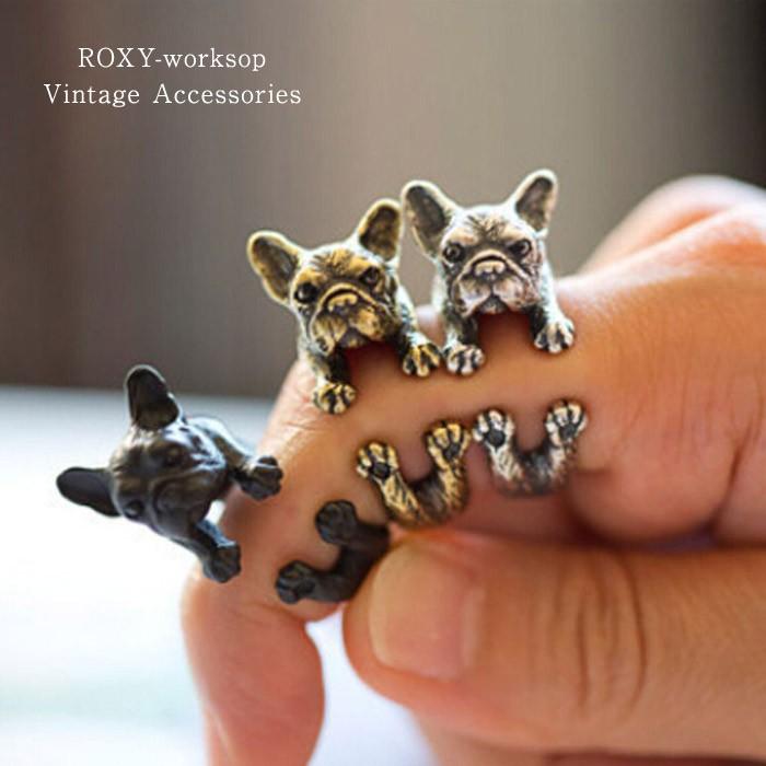 リング 指輪 パグ 犬 フープリング フープ ブルドック リアル イヌ