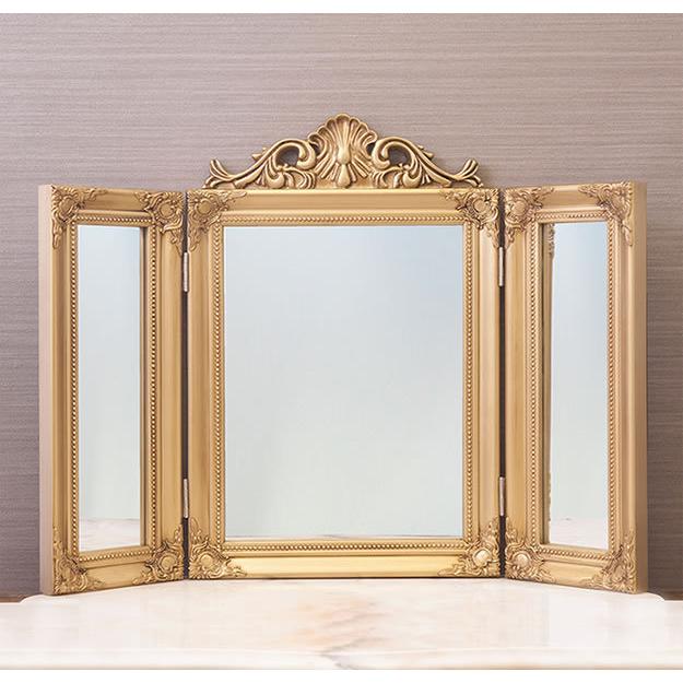 三面鏡 ミラー ディスプレイ アンティーク エレガント シック リビング