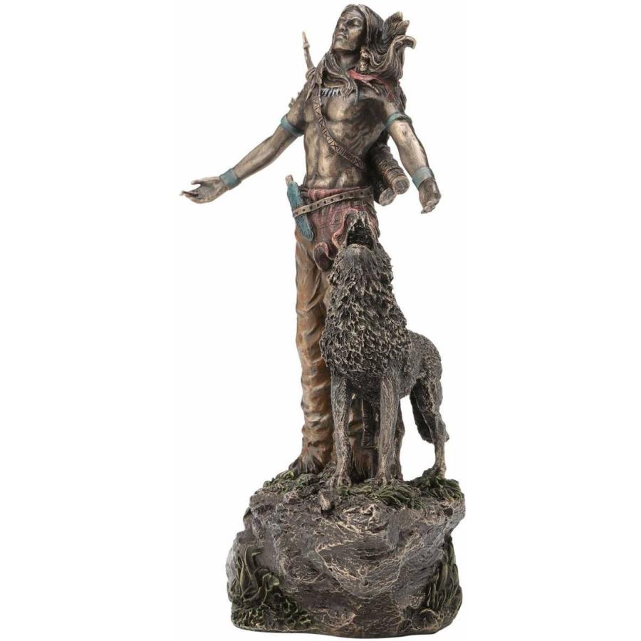 ネイティブ・アメリカン インディアン戦士の祈り 彫刻置物 彫像/ 西部