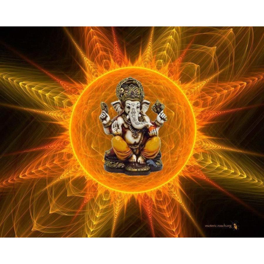 東洋彫刻 幸運と祝福を呼ぶ（夢をかなえるゾウ）ガネーシャ金の象