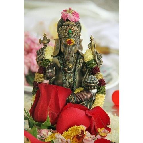 ガネーシャ（夢をかなえるゾウ）ヒンズー教の象神 成功の神 ブロンズ風