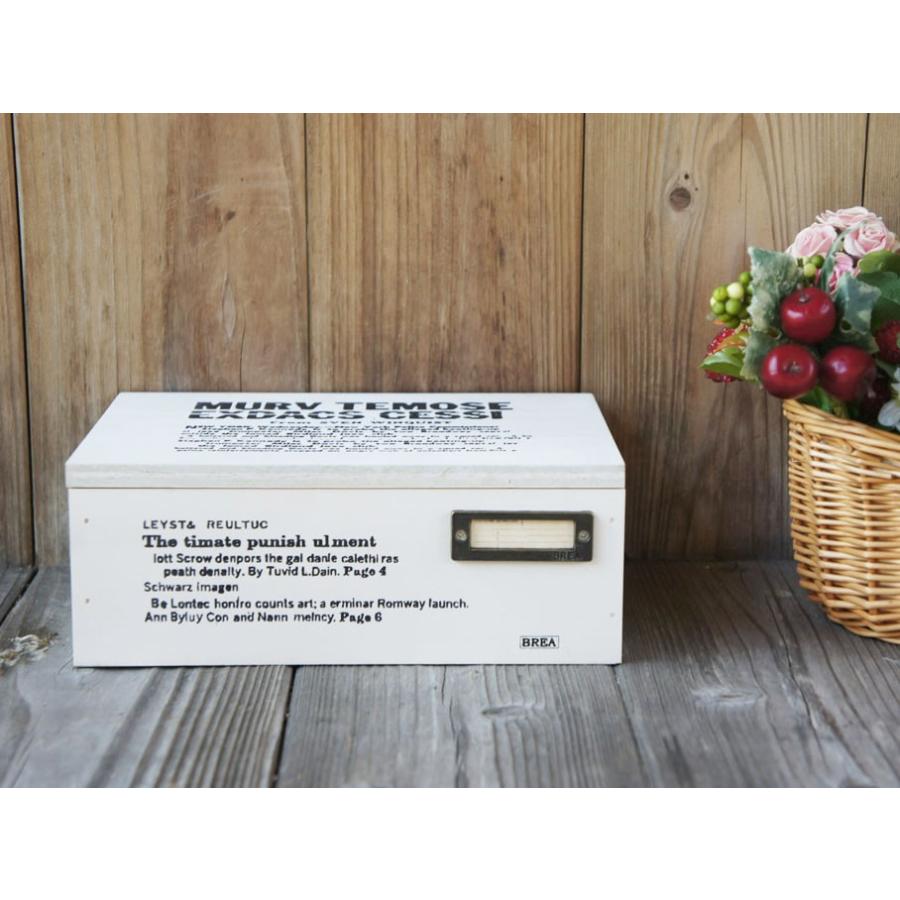 白 ラベル付フタ付BOX アンティーク ホワイト 蓋付 木箱 収納