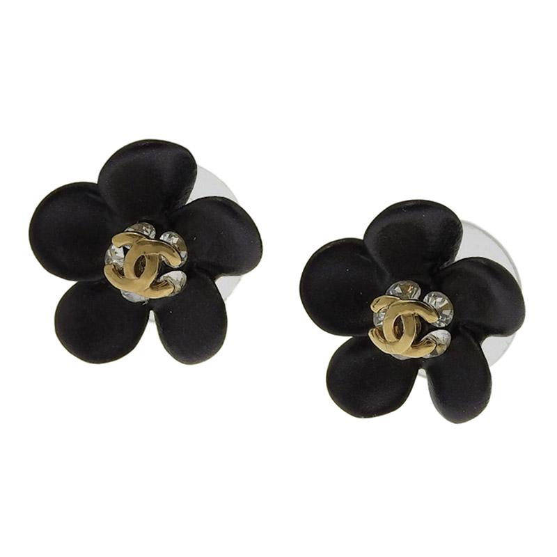 CHANEL（シャネル） フラワー ココマーク ピアス ラインストーン