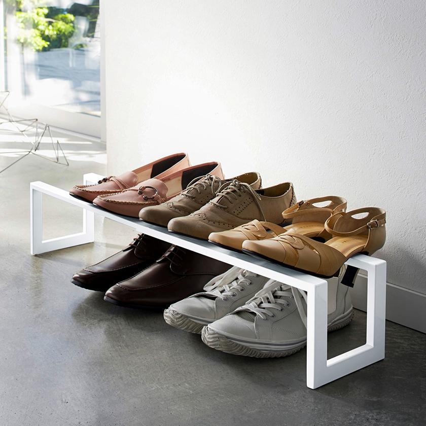 山崎実業 ［ ライン 伸縮シューズラック 1段 LINE スリム 省スペース