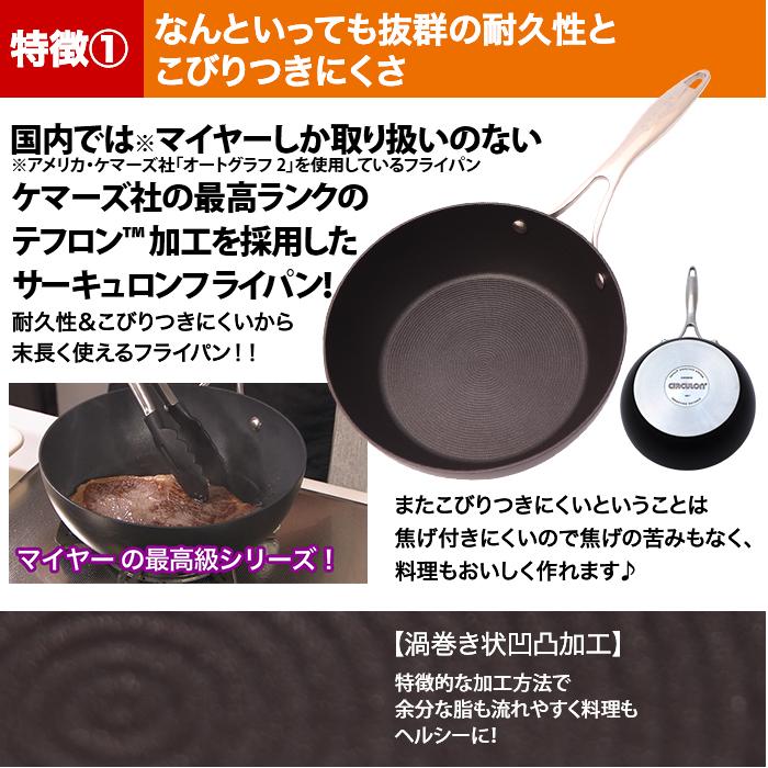 マイヤー サーキュロン フライパンセット 24cm(ガラス蓋付) じゅん散歩