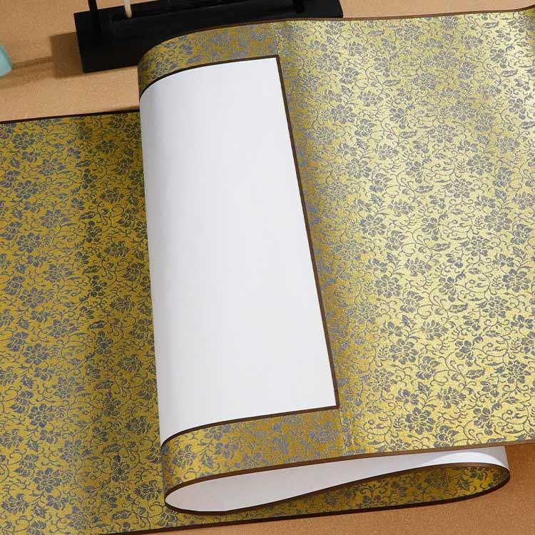 掛け軸 白抜き 表装 習字 書道 巻物 画仙紙 無地 白紙 半紙 横 縦長