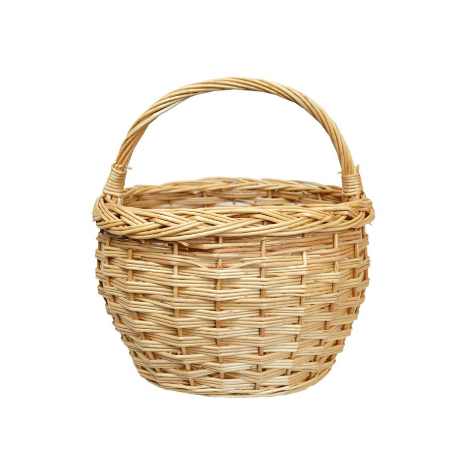 ウィッカーバスケット オーバル 模様 持ち手付き かご : ラタンハウス
