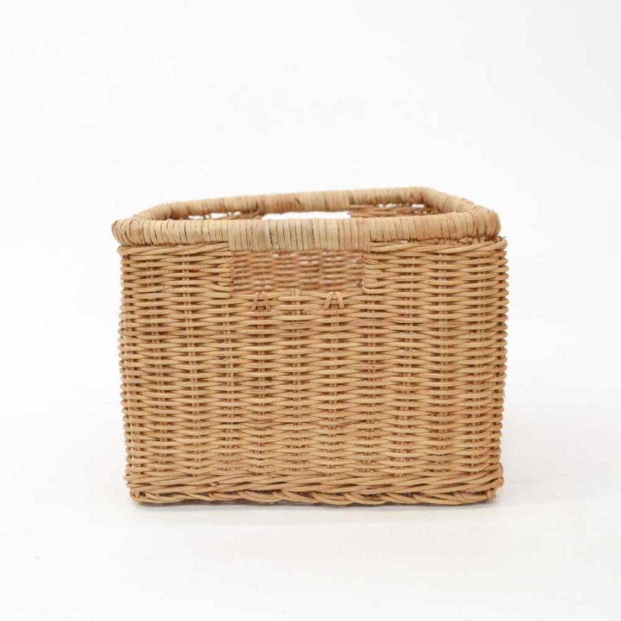 ラタン製 収納ボックス スクエア 四角かご バスケット 籐 : ラタン