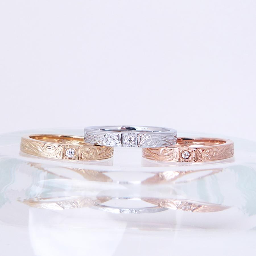 ハワイアンジュエリー ステンレス 指輪 ピンクゴールド イエロー