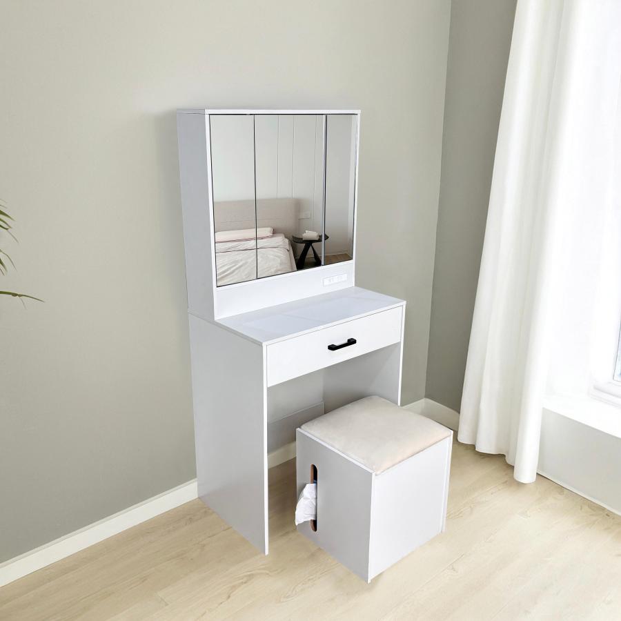ドレッサー オシャレ 3面鏡 ミラー 化粧台 北欧風 鏡台 白 ホワイト 姫