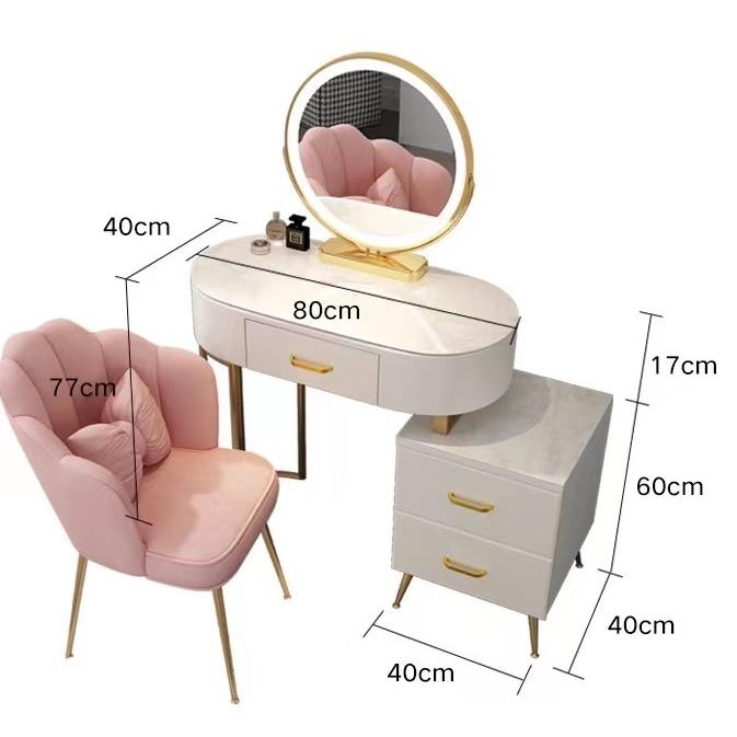 ドレッサー鏡台 オシャレ 北欧風 ガラス天板 コスメ台 化粧台