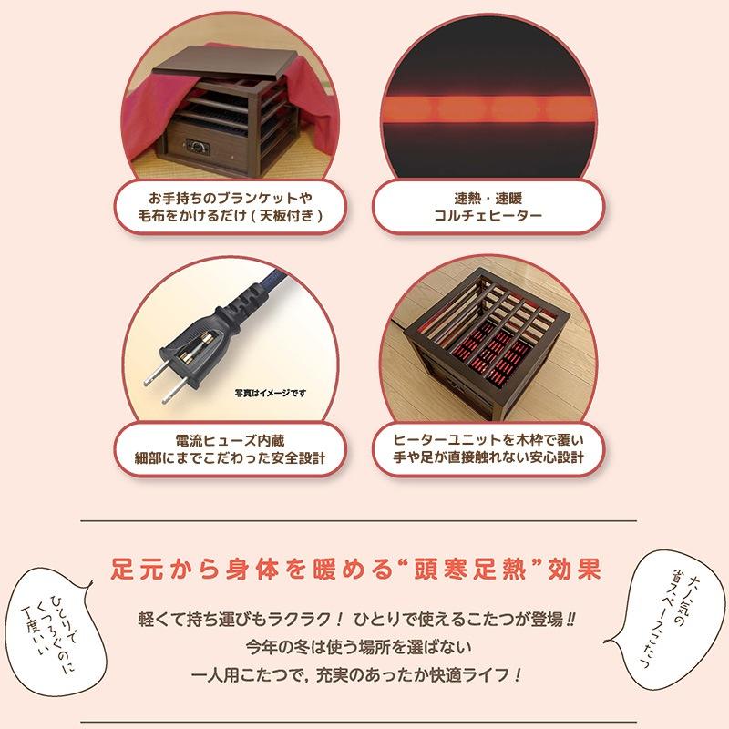 メトロ電気工業 メトロ MPQ-102B(B) 一人こたつ コルチェヒーター 滑り