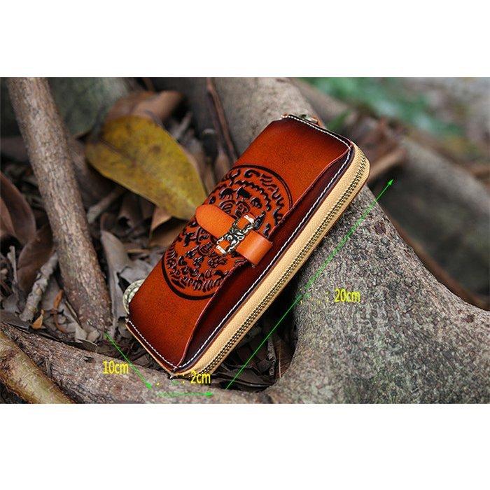 新入荷 レザー長財布 ウォレット本革 メンズ 牛ヌメ革 ラウンド