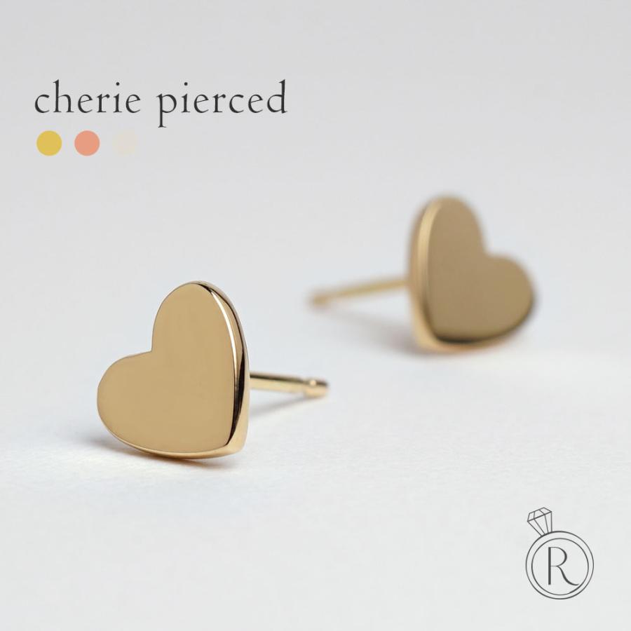 K18 シェリー ピアス ゴールド ハート ハートプレート 地金 pierce