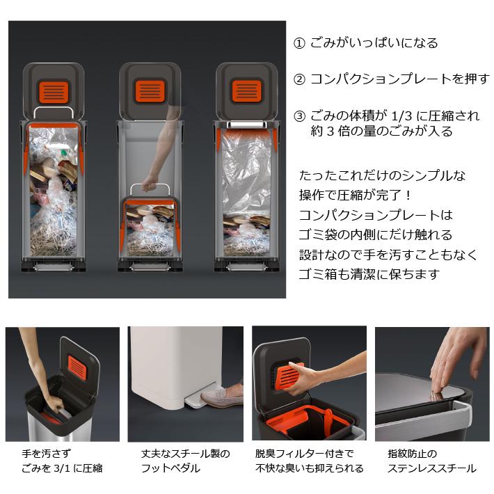 Joseph Joseph（ジョセフジョセフ） ごみ箱 圧縮ごみ箱 クラッシュ