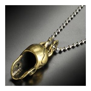 ペンダントトップ 真鍮 スカル バチカン付き ネックレス ドクロ 骸骨