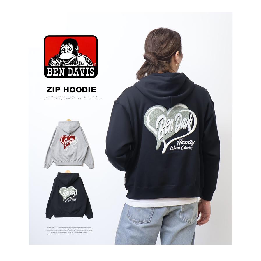 BEN DAVIS（ベンデイビス） ハート サガラ刺繍 スウェットジップ